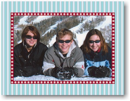 Holiday Photo Mount Cards by Boatman Geller - Parker Stripe Blue