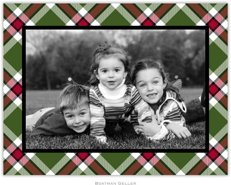 Holiday Photo Mount Cards by Boatman Geller - Ashley Plaid Moss
