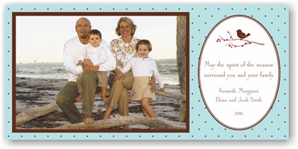 Holiday Photo Mount Cards by Boatman Geller - Bird on Branch Holiday