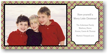 Digital Holiday Photo Cards by Boatman Geller - Geo Pattern Red