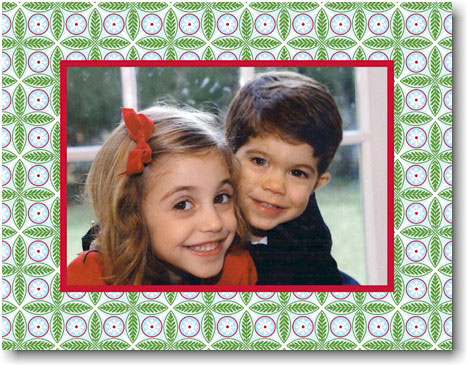 Digital Holiday Photo Cards by Boatman Geller - Tile Red and Green Digital Holiday Photo Cards by Boatman Geller - Tile Red and Green