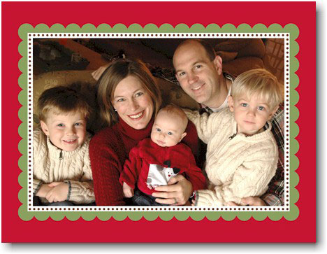 Digital Holiday Photo Cards by Boatman Geller - Scallop Red