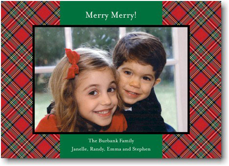 Digital Holiday Photo Cards by Boatman Geller - Plaid Red