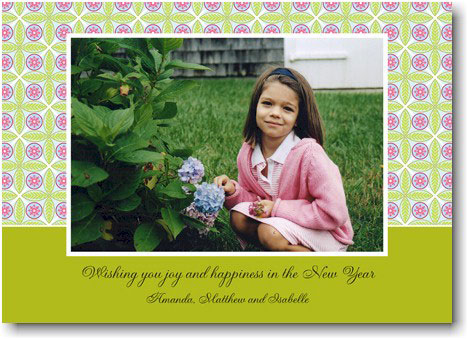 Digital Holiday Photo Cards by Boatman Geller - Tile Pink and Green Digital Holiday Photo Cards by Boatman Geller - Tile Pink and Green