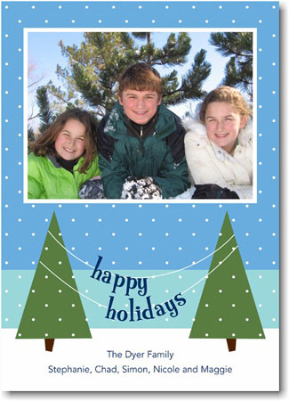 Boatman Geller Digital Holiday Photo Card - Snow Trees Swag