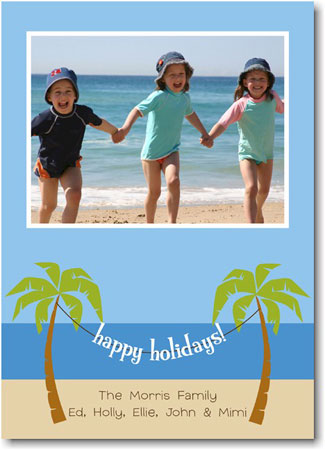 Boatman Geller Digital Holiday Photo Card - Palm Trees Swag