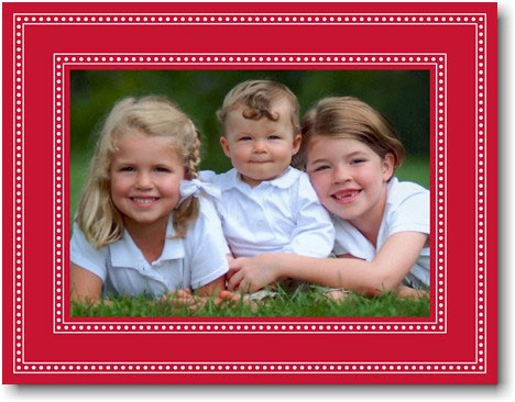 Digital Holiday Photo Cards by Boatman Geller - Beaded Red (Small)