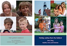 Create-Your-Own Digital Holiday Photo Cards by Boatman Geller (Ribbon Stripe �� 4 Photo)