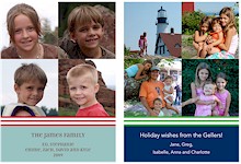 Create-Your-Own Digital Holiday Photo Cards by Boatman Geller (Ribbon Stripe ̈ 4 Photo)