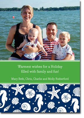 Digital Holiday Photo Cards by Boatman Geller - Jetties Navy