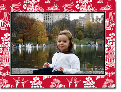 Digital Holiday Photo Cards by Boatman Geller - Chinoiserie Red