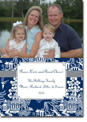 Digital Holiday Photo Cards by Boatman Geller - Chinoiserie Navy