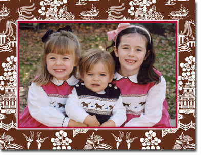 Holiday Photo Mount Cards by Boatman Geller - Chinoiserie Brown Holiday Photo Mount Cards by Boatman Geller - Chinoiserie Brown