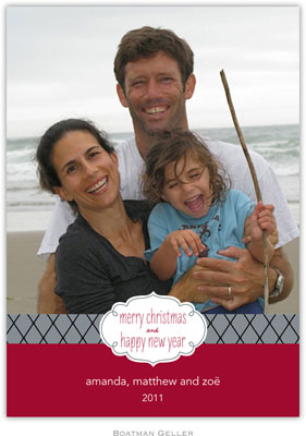 Digital Holiday Photo Cards by Boatman Geller - Label Chic Cranberry Digital Holiday Photo Cards by Boatman Geller - Label Chic Cranberry