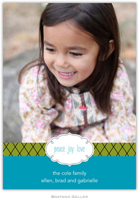 Digital Holiday Photo Cards by Boatman Geller - Label Chic Turquoise Digital Holiday Photo Cards by Boatman Geller - Label Chic Turquoise