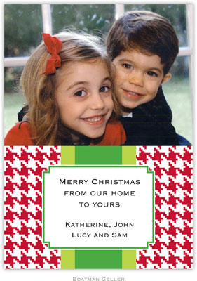 Digital Holiday Photo Cards by Boatman Geller - Alex Houndstooth Red