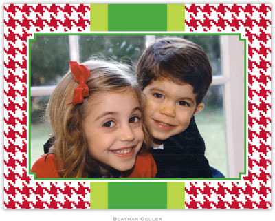 Holiday Photo Mount Cards by Boatman Geller - Alex Houndstooth Red Holiday Photo Mount Cards by Boatman Geller - Alex Houndstooth Red