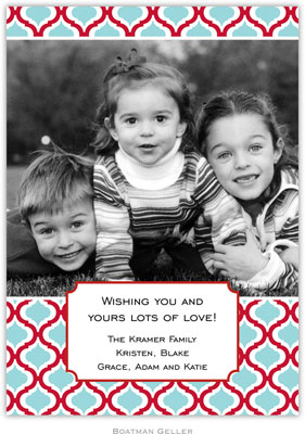 Boatman Geller Digital Holiday Photo Card - Kate Red & Teal