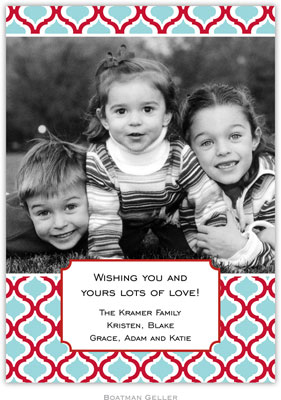 Digital Holiday Photo Cards by Boatman Geller - Kate Red & Teal Digital Holiday Photo Cards by Boatman Geller - Kate Red & Teal