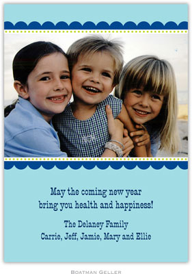 Digital Holiday Photo Cards by Boatman Geller - Scallop Blue with Navy Digital Holiday Photo Cards by Boatman Geller - Scallop Blue with Navy