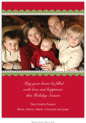 Boatman Geller Digital Holiday Photo Card - Scallop Red