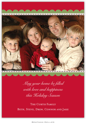 Digital Holiday Photo Cards by Boatman Geller - Scallop Red Digital Holiday Photo Cards by Boatman Geller - Scallop Red