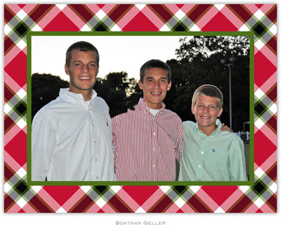 Holiday Photo Mount Cards by Boatman Geller - Ashley Plaid Red Holiday Photo Mount Cards by Boatman Geller - Ashley Plaid Red