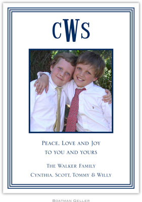 Digital Holiday Photo Cards by Boatman Geller - Grand Border Navy Digital Holiday Photo Cards by Boatman Geller - Grand Border Navy