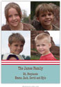 Digital Holiday Photo Cards by Boatman Geller - Ribbon Stripe - Cherry & Slate