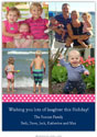 Digital Holiday Photo Cards by Boatman Geller - Polka Dot Ribbon - Raspberry & Navy