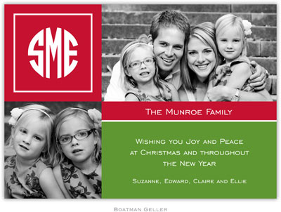 Digital Holiday Photo Cards by Boatman Geller - Peyton Cherry & Green Digital Holiday Photo Cards by Boatman Geller - Peyton Cherry & Green