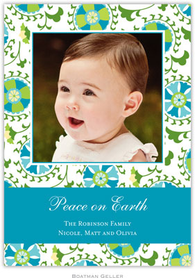 Digital Holiday Photo Cards by Boatman Geller - Suzani Teal Digital Holiday Photo Cards by Boatman Geller - Suzani Teal