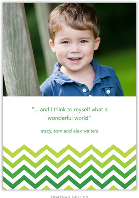 Digital Holiday Photo Cards by Boatman Geller - Chevron Ombre Green Digital Holiday Photo Cards by Boatman Geller - Chevron Ombre Green