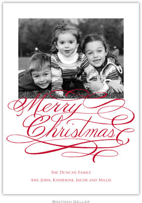 Digital Holiday Photo Cards by Boatman Geller - Merry Christmas Script