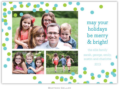 Digital Holiday Photo Cards by Boatman Geller - Confetti Teal & Green (3 Photos) Digital Holiday Photo Cards by Boatman Geller - Confetti Teal & Green (3 Photos)