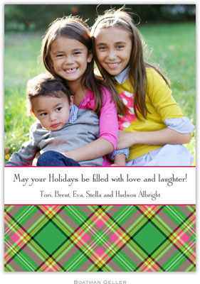 Digital Holiday Photo Cards by Boatman Geller - Plaid Preppy (Flat)