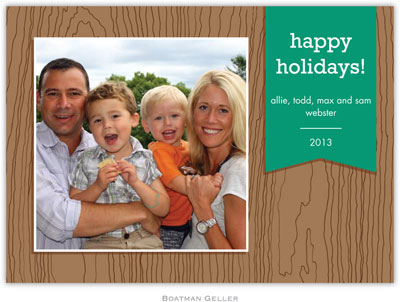 Digital Holiday Photo Cards by Boatman Geller - Faux Bois Emerald Digital Holiday Photo Cards by Boatman Geller - Faux Bois Emerald