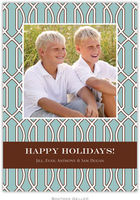 Digital Holiday Photo Cards by Boatman Geller - Trellis Slate & Brown Digital Holiday Photo Cards by Boatman Geller - Trellis Slate & Brown