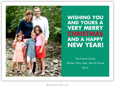 Digital Holiday Photo Cards by Boatman Geller - Christmas Wishes Emerald (1 Photo) Digital Holiday Photo Cards by Boatman Geller - Christmas Wishes Emerald (1 Photo)