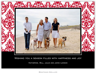 Boatman Geller Create-Your-Own Digital Holiday Photo Cards (Madison Damask Reverse - 1 Photo)