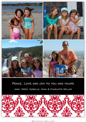 Create-Your-Own Digital Holiday Photo Cards by Boatman Geller (Madison Damask Reverse - 4 Photos)