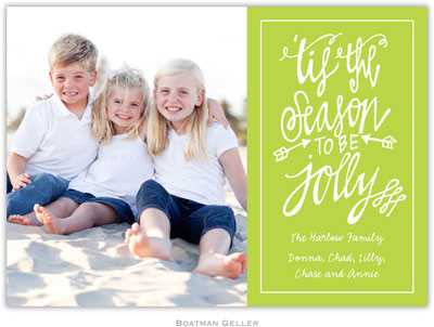 Digital Holiday Photo Cards by Boatman Geller - Tis the Season Lime (1 photo)