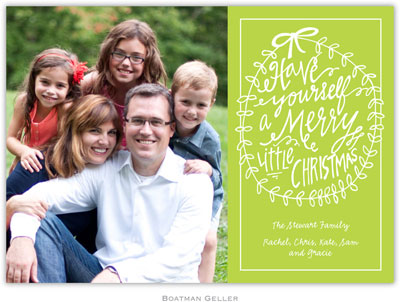 Digital Holiday Photo Cards by Boatman Geller - Merry Little Christmas Lime (1 photo)