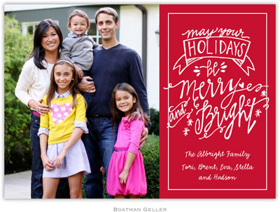 Digital Holiday Photo Cards by Boatman Geller - Merry & Bright Cherry (1 photo)