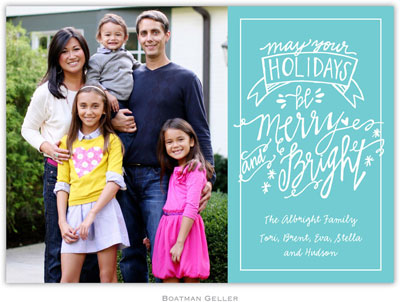 Digital Holiday Photo Cards by Boatman Geller - Merry & Bright Teal (1 photo) Digital Holiday Photo Cards by Boatman Geller - Merry & Bright Teal (1 photo)