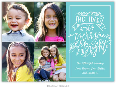 Digital Holiday Photo Cards by Boatman Geller - Merry & Bright Teal (4 photos) Digital Holiday Photo Cards by Boatman Geller - Merry & Bright Teal (4 photos)