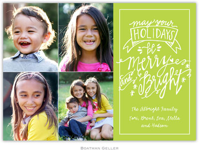 Digital Holiday Photo Cards by Boatman Geller - Merry & Bright Lime (4 photos) Digital Holiday Photo Cards by Boatman Geller - Merry & Bright Lime (4 photos)