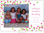 Digital Holiday Photo Cards by Boatman Geller - Confetti Pink & Green (1 Photo)