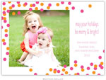 Digital Holiday Photo Cards by Boatman Geller - Confetti Pink & Orange (1 Photo)