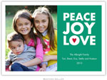 Digital Holiday Photo Cards by Boatman Geller - Peace Joy Love Emerald (1 Photo)